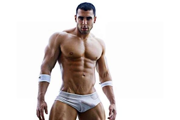 A sporting man with a large member