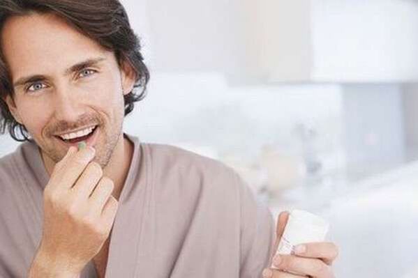 Man takes medicine to be able to increase a member